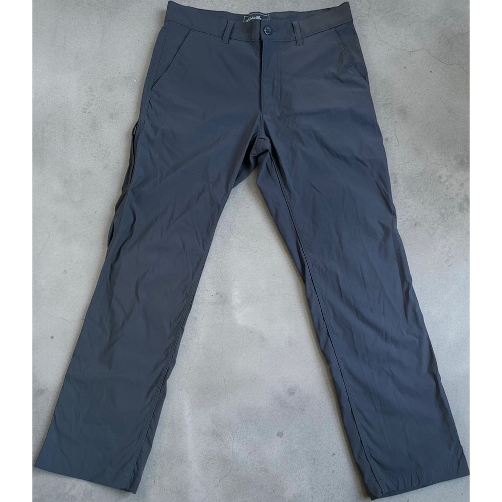 Eddie Bauer Travex Mens 33x32 Dark Gray Charcoal Hiking Travel Pants Straight